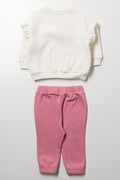 Hooded Tracksuit White And Pink (2)