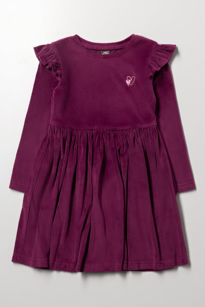 Frill Sleeve Rib Dress Purple | Dresses & Jumpsuits Frill Sleeve Rib Dress Purple | Dresses & Jumpsuits