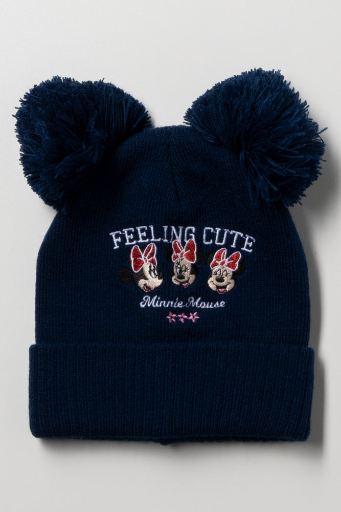 MIN-NANO × PACS - MN Pom Beanie ミンナノ Minnie Mouse Beanie Navy | Accessories | Ackermans