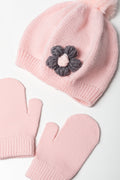 2 Piece Hat & Gloves Set Dusty Pink (1)