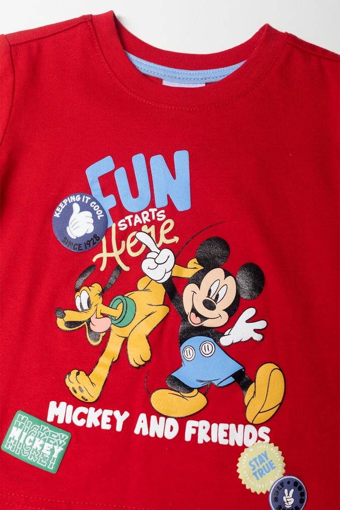 Mickey Mouse Long Sleeve T-Shirt Red