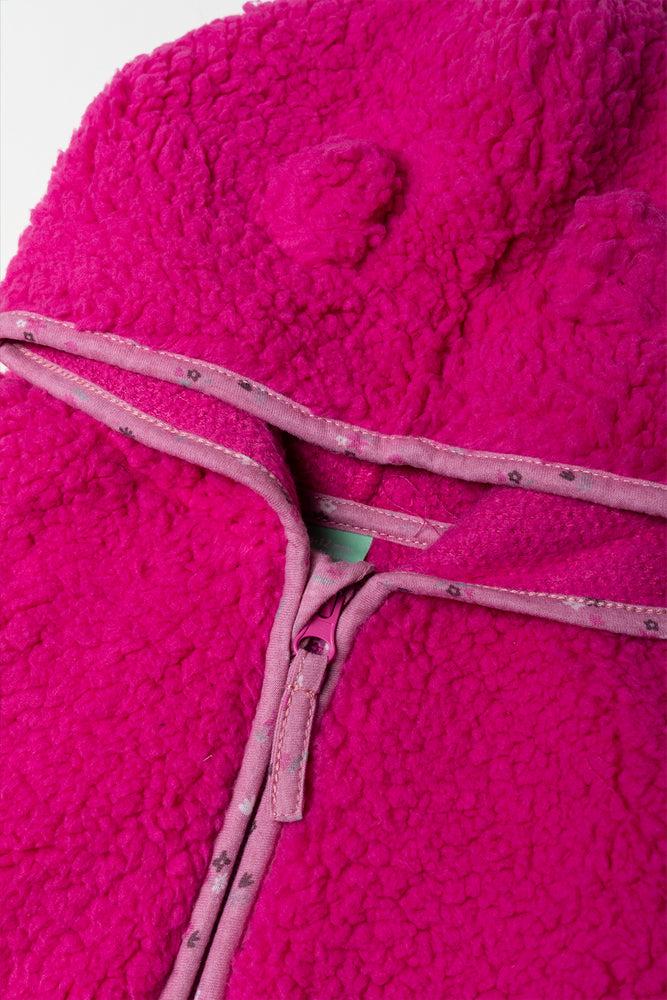 Sherpa Zip Through Hooded Tracktop Pink (1)