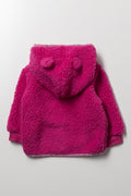 Sherpa Zip Through Hooded Tracktop Pink (3)