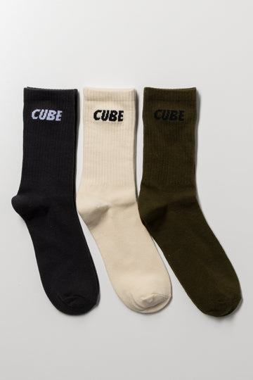 3 Pack Socks Natural And Green