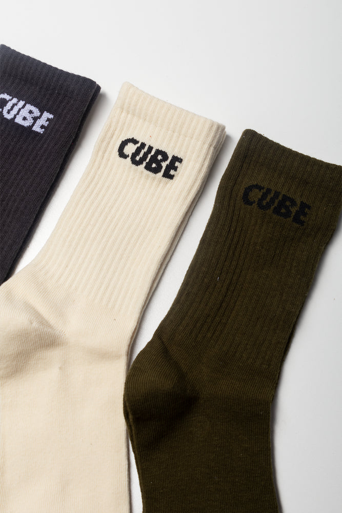 3 Pack Socks Natural And Green (1)