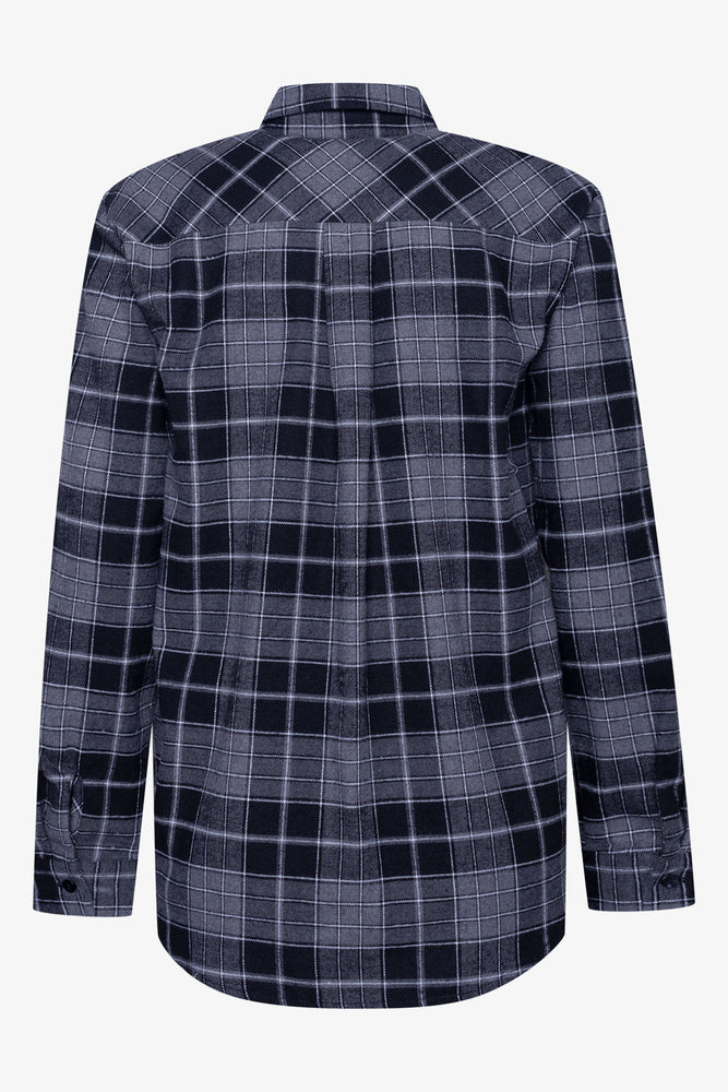 Check Long Sleeve Flannel Shirt Black And Grey