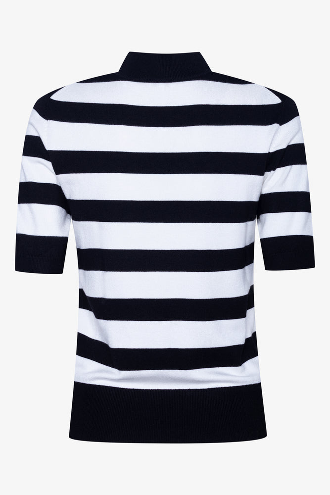 Turtleneck Knit Top Black & White (1)