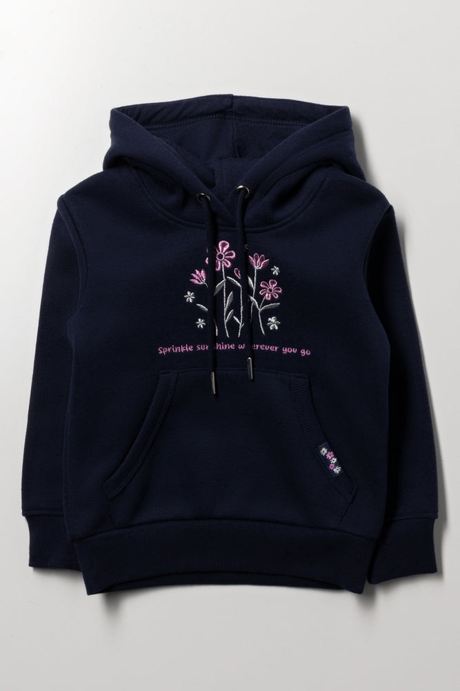 Flowers Hoodie Navy