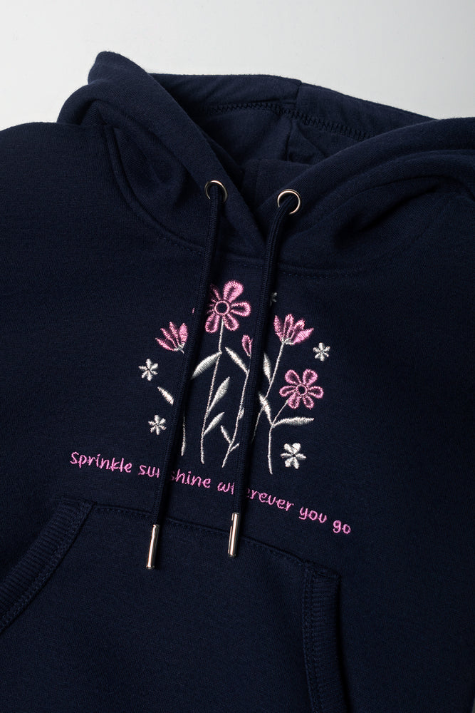 Flowers Hoodie Navy (1)