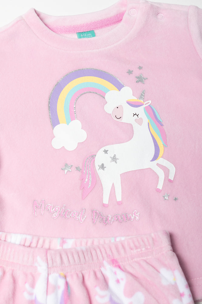 Unicorn Pyjama Set Pink (1)