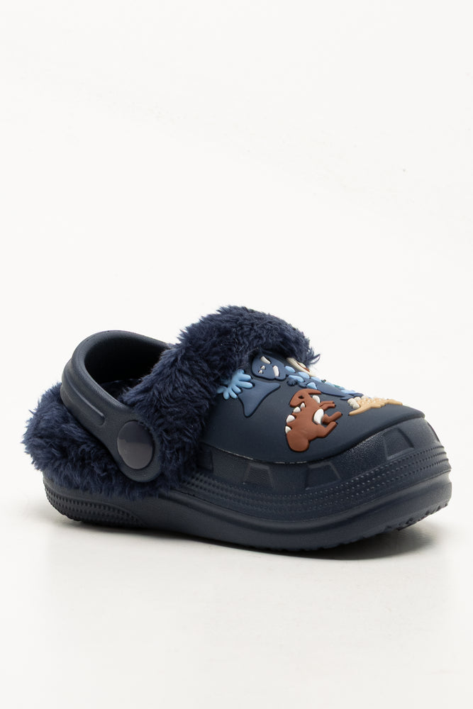 Fur Clogs Navy