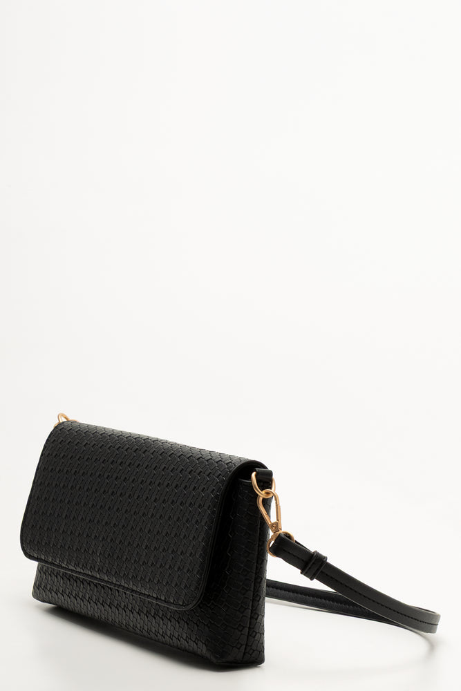 Weave Clutch Bag Black (1)
