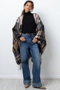 Check Knit Poncho Multicolour