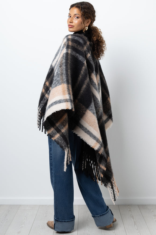 Check Knit Poncho Multicolour (2)