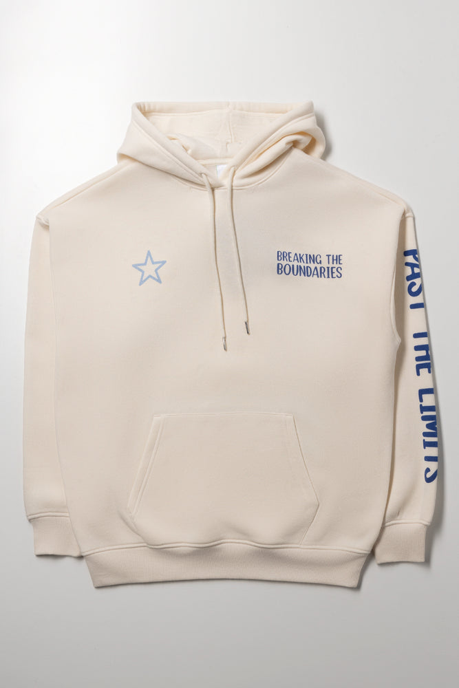 Oversized Printed Hoody Milk