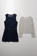 Sleeveless Denim Dress Set Blue (3)