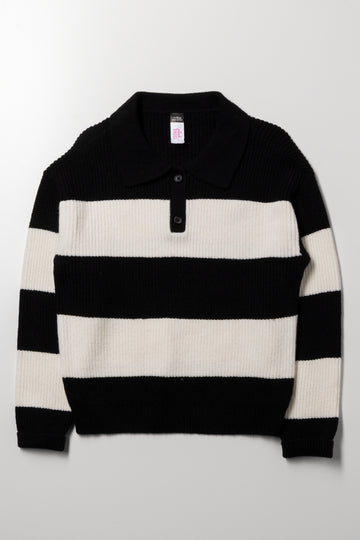 Stripe Jersey Black And White