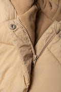 Crinkle Long Line Puffer Jacket Tan (1)