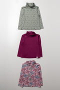 3 Polonecks Florals Pink And Light Grey