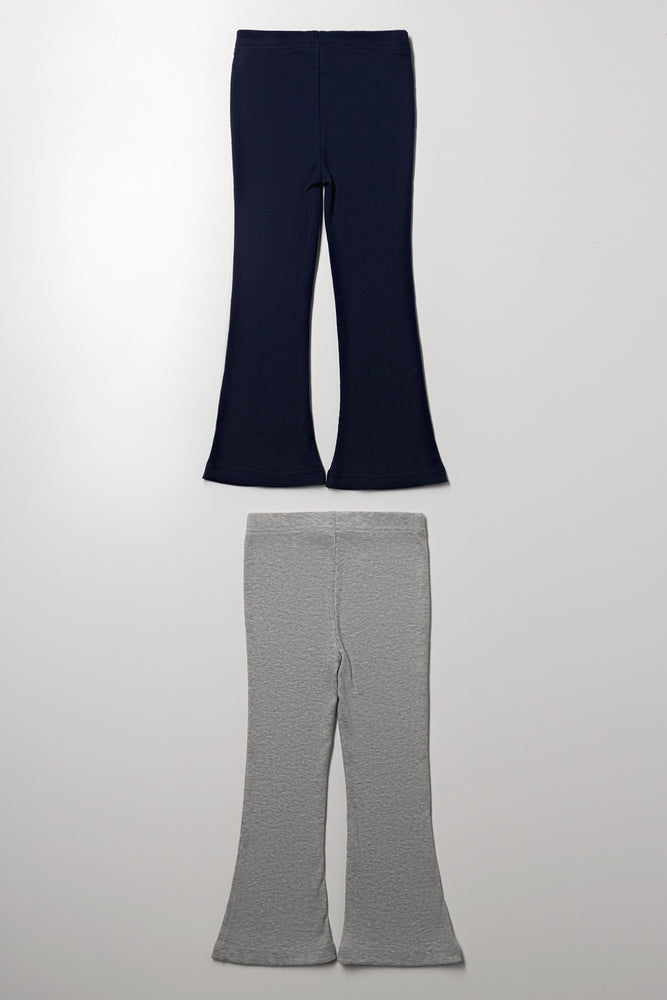 2 Pack Rib Leggings Navy And Grey (2)