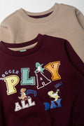 2 Pack Tracktops Burgundy And Natural (1)