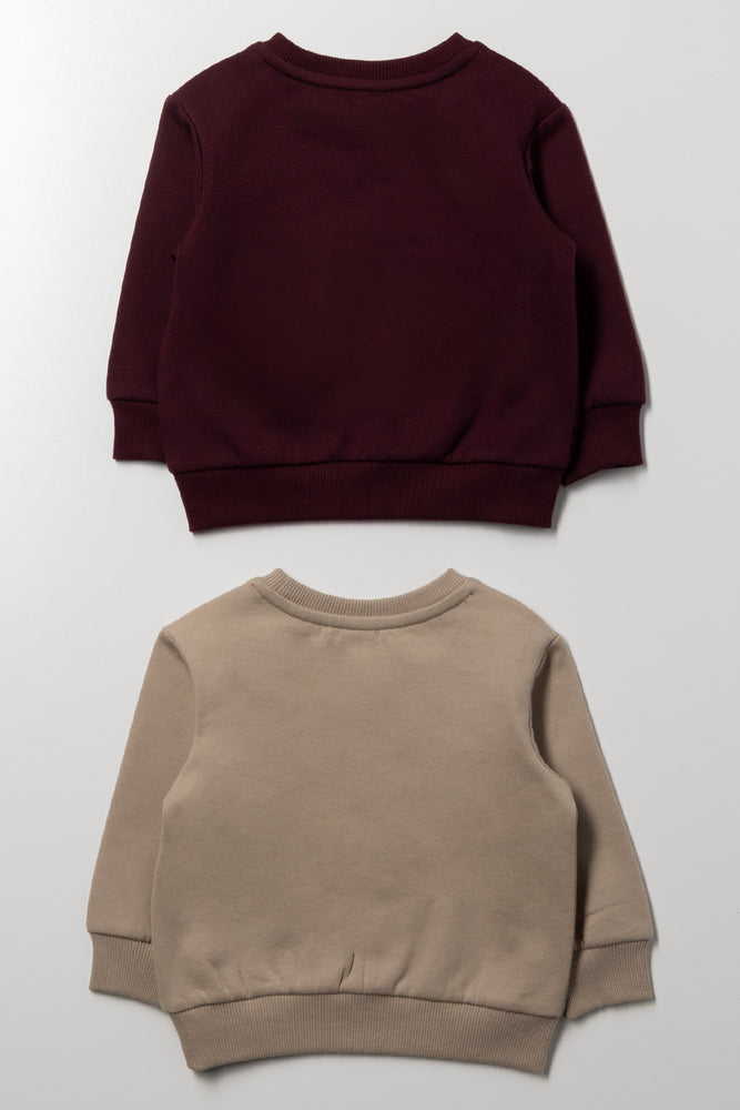 2 Pack Tracktops Burgundy And Natural (2)