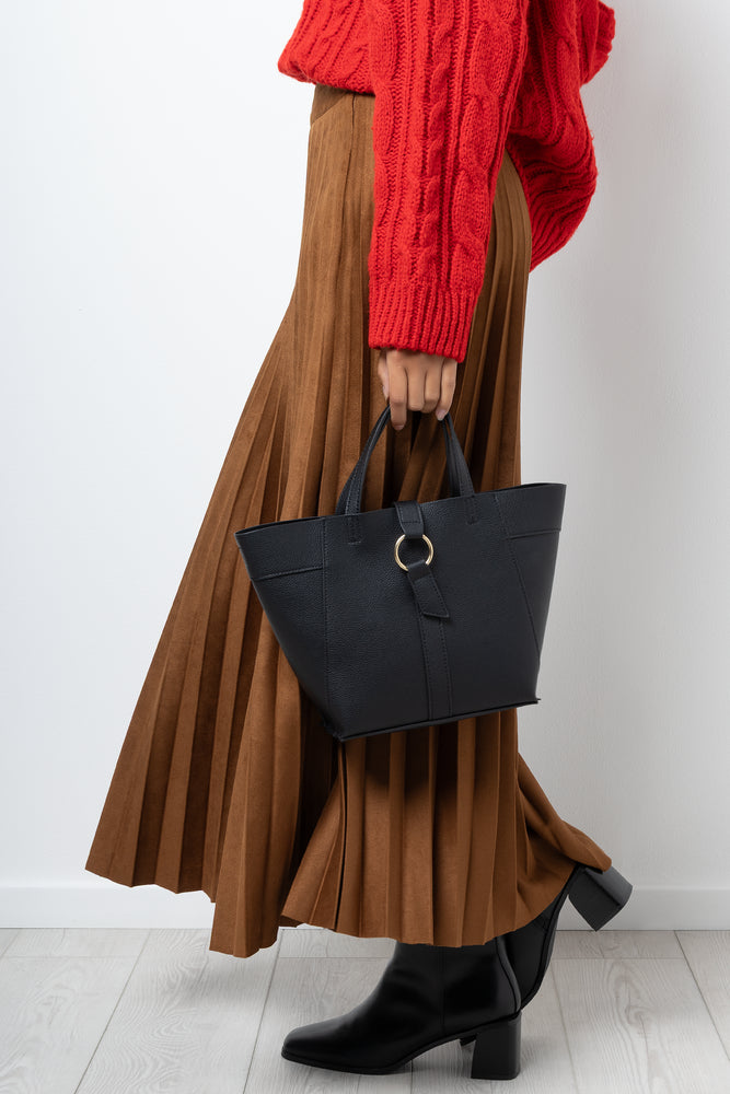 Pleated Maxi Skirt Brown