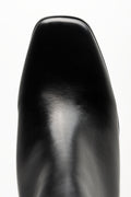 Block Heel Square Toe Boots Black (4)