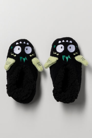 Monster Footlet Slippers Black