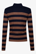 Stripe Long Sleeve Turtle Neck Navy And Natural (1)