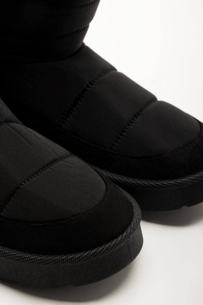Quilted Comfort Boots Black (2)