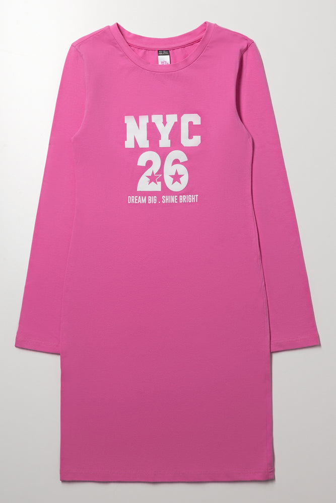 Bodycon Long Sleeve Dress Pink