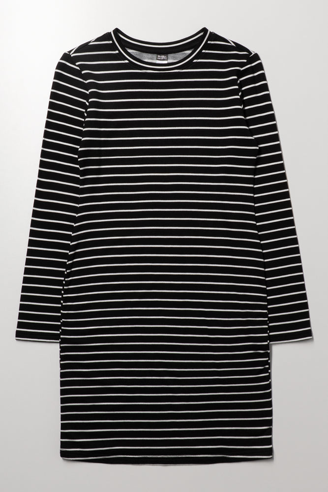 Stripe Long Sleeve Bodycon Dress Black And White | Dresses & Jumpsuits