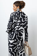 Long Sleeve Crinkle Shirt Black And White (2)