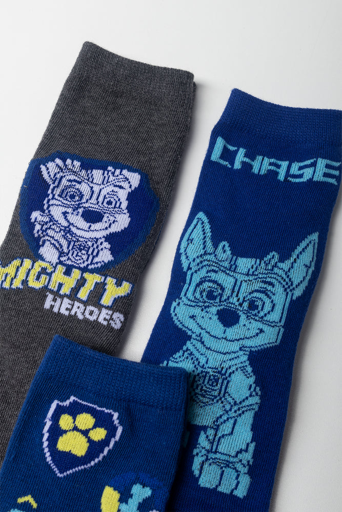 Paw Patrol  3 Pack Socks Blue And Grey