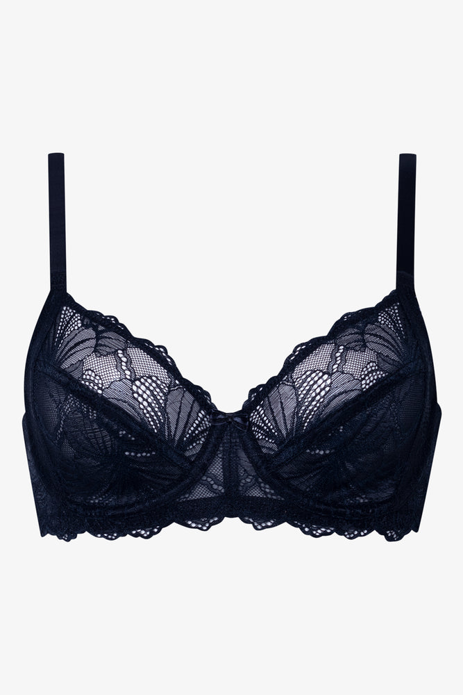 2 Pack Lace Non Padded Underwire Bra Natural And Navy (1)