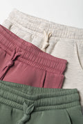 3 Pack Trackpants Natural, Purple And Green (1)