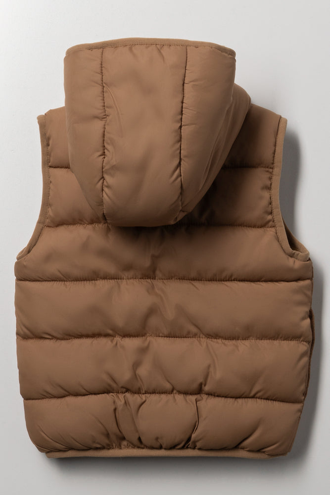 Sleeveless Puffer Brown (2)