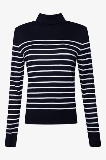Poloneck Knit Black & Milk