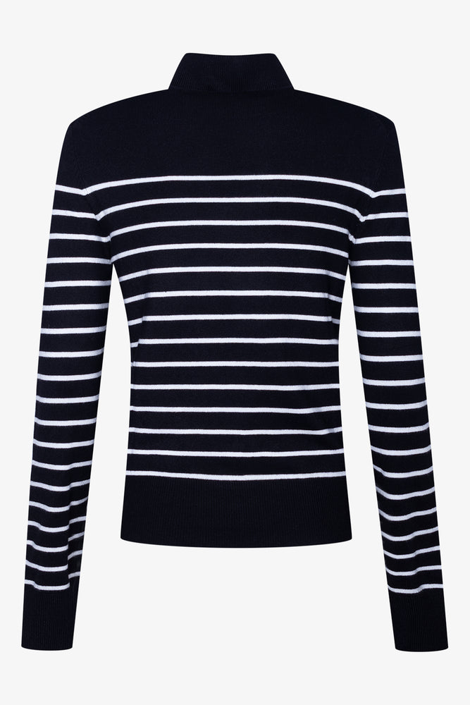 Poloneck Knit Black & Milk (1)