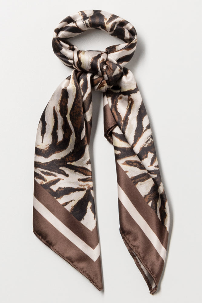 タカヒロPaper Print 700-Fill Down Scarf Printed Satin Scarf Brown | Scarves & Gloves | Ackermans