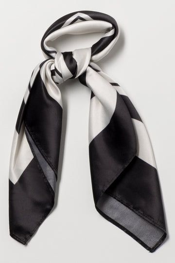 Satin Scarf Black And White