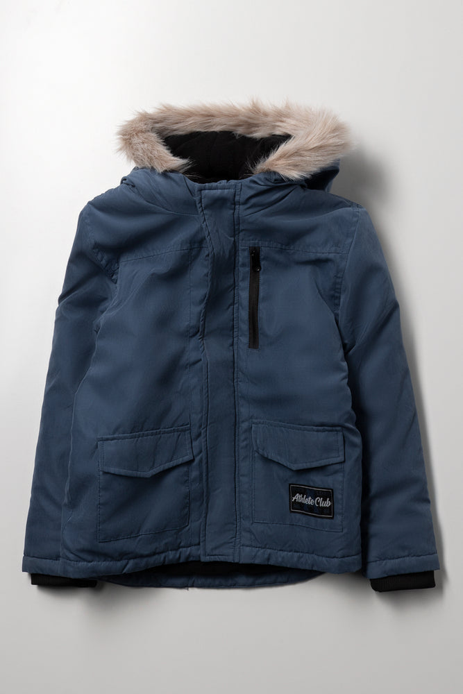 Hooded Parka Jacket Blue