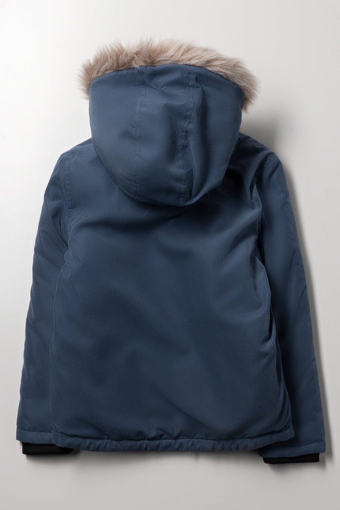 Hooded Parka Jacket Blue (2)