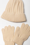 2 Piece Beanie And Gloves Set Natural (1)