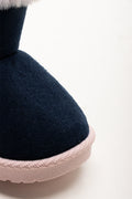 Fur Trim Boots Navy (2)