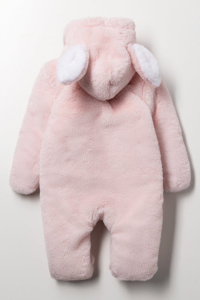 Padded Fur Babygrow Pink (3)