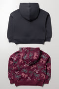 2 Pack Girl Hoodies Dark Grey And Burgundy (2)