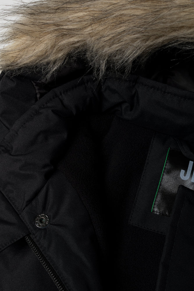 Zip Through Parka Jacket Black