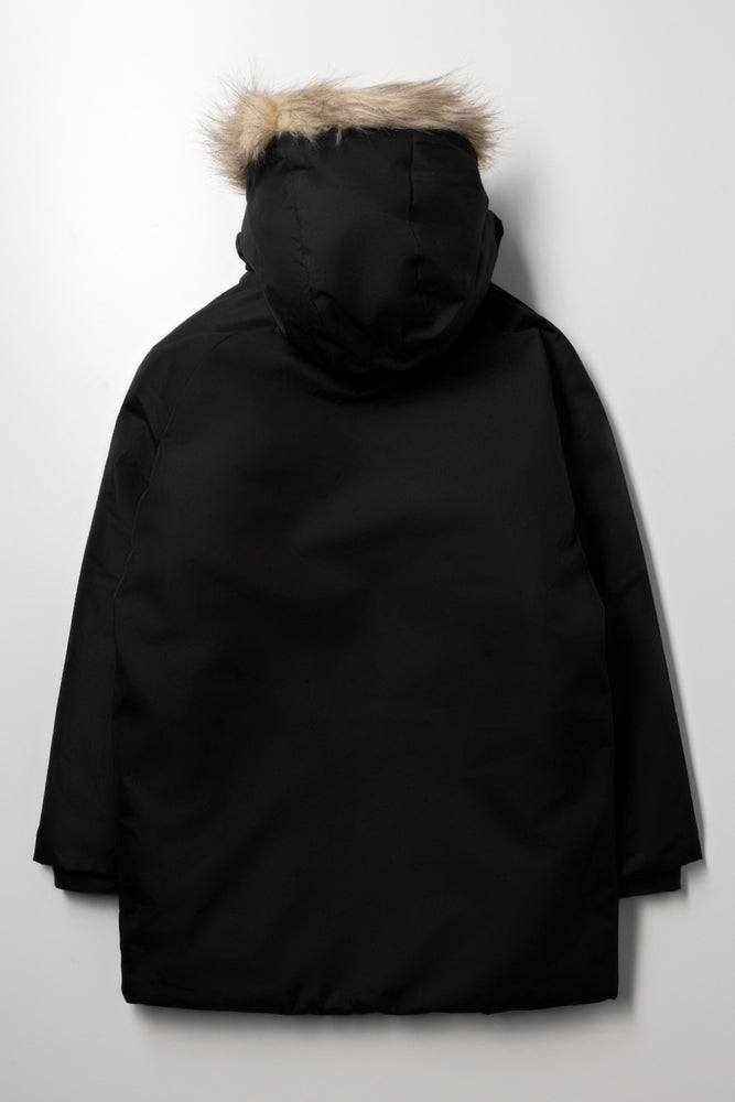 Zip Through Parka Jacket Black (2)